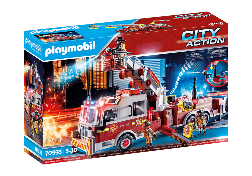 Alternative view of Playmobil 70935 Rescue Vehicles: Fire Engine with Tower Ladder รถกู้ภัย: รถดับเพลิงพร้อมบันไดทาวเวอร์