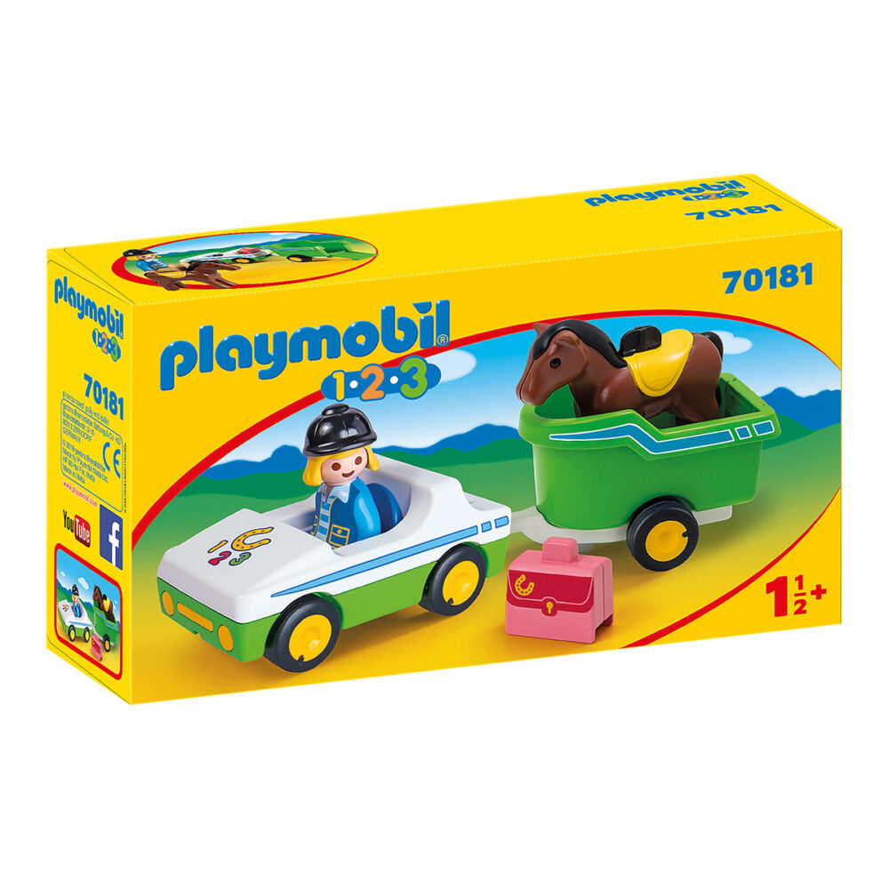 Alternative view of Playmobil 70181 1.2.3 Car with Horse Trailer 123 รถพร้อมรถพ่วง และม้า