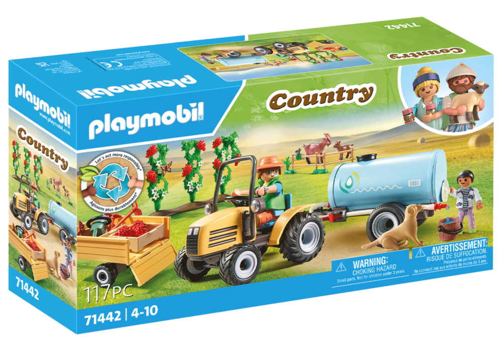 Alternative view of Playmobil 71442 Farm III Tractor with trailer and water tank ฟาร์ม3 รถแทรกเตอร์พร้อมรถพ่วงและถังน้ำ