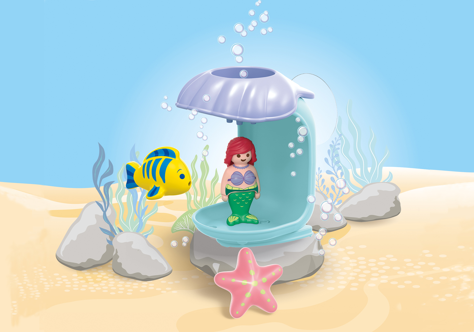 Playmobil 71460 JUNIOR & Disney: Ariel's Shell Shower จูเนียร์ & ดิสนีย์ ห้องอาบน้ำเปลือกหอยของเอเรียล