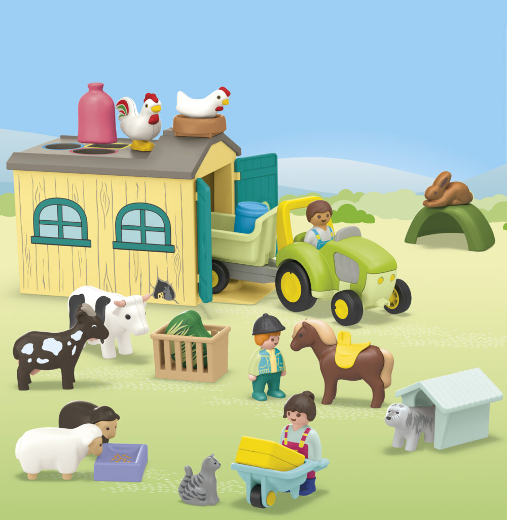 Playmobil 71656 JUNIOR: Farm Adventure with Tractor Trailer and Animal Friends จูเนียร์ ผจญภัยในฟาร์มกับรถแทรกเตอร์