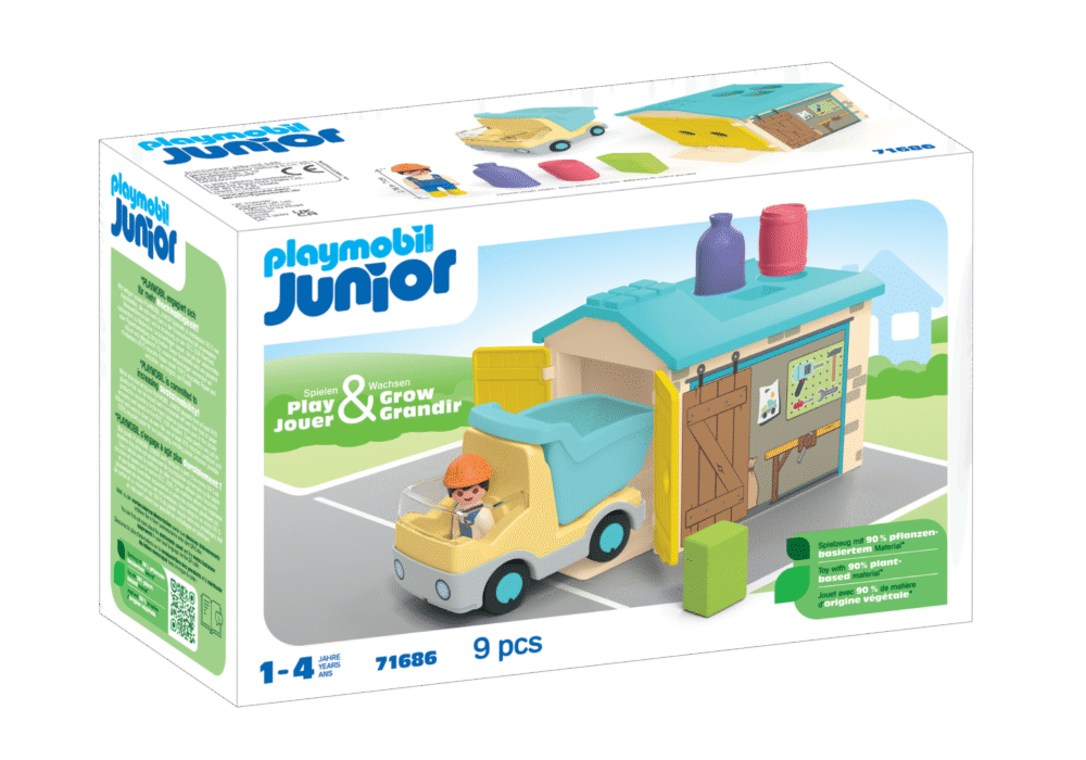 Alternative view of Playmobil 71686 JUNIOR Construction Truck with Garage จูเนียร์ รถดั้มพร้อมโรงจอดรถ