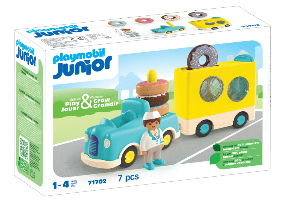 Alternative view of Playmobil 71702 JUNIOR Crazy Donut Truck with Stacking and Sorting Feature จูเนียร์ รถบรรทุกโดนัท