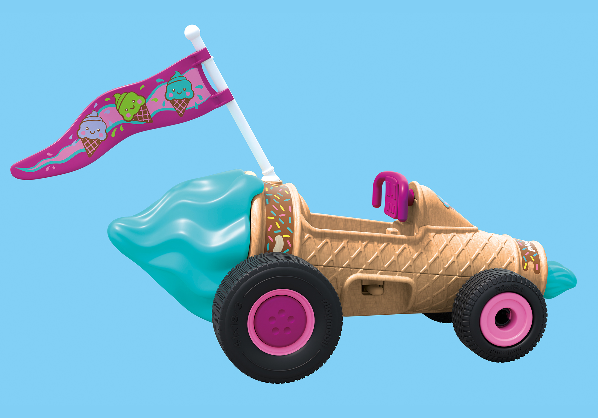 Playmobil 71718 Funstar Racing Ice Cream Cone ฟันสตาร์ เรซซิ่ง รถแข่งไอศกรีมโคน - Image 5