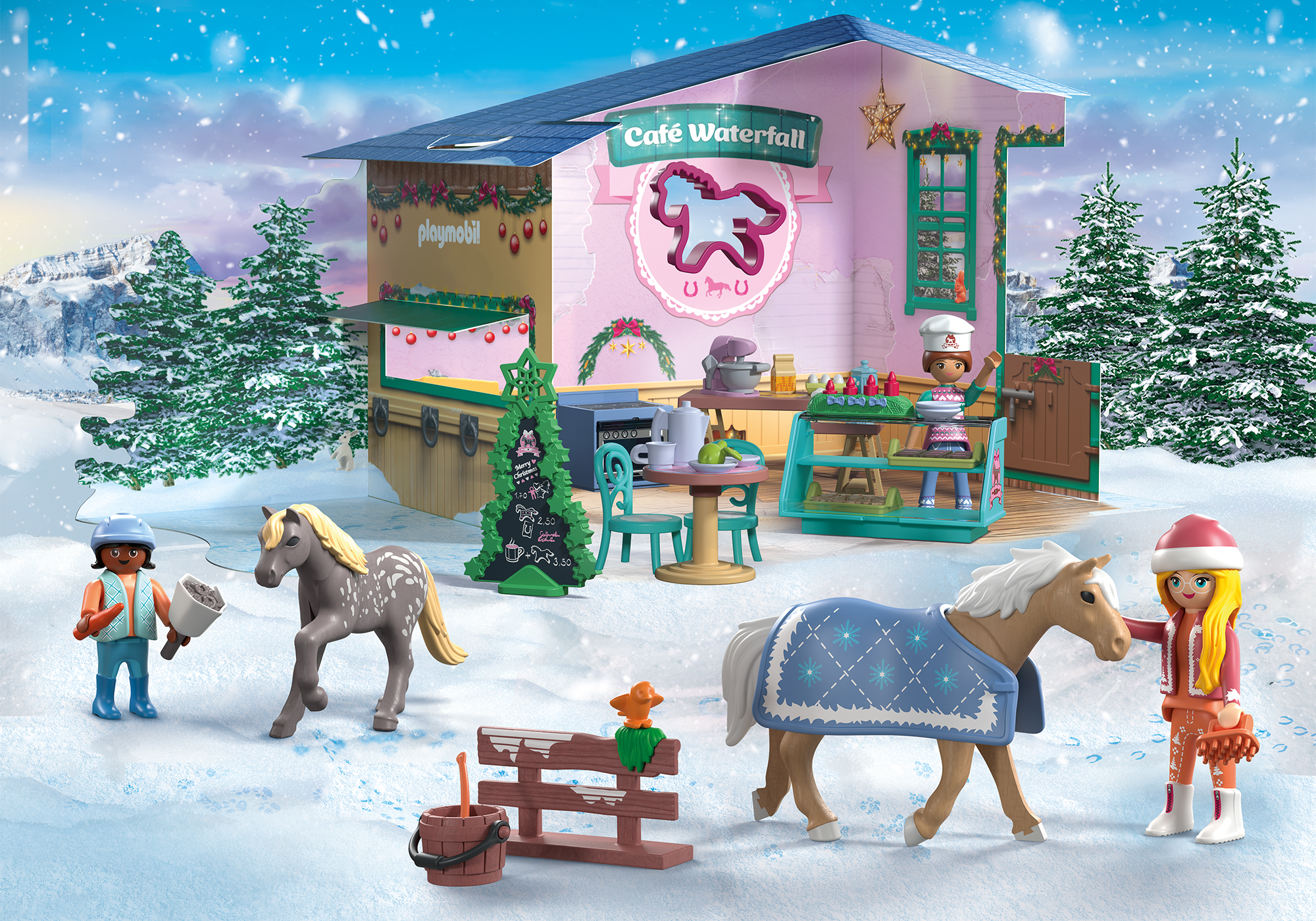 Playmobil 71952 Christmasbaking at the Rider Café แอดเว้นท์ คาเฟ่นักขี่ม้าอบขนมคริสต์มาส