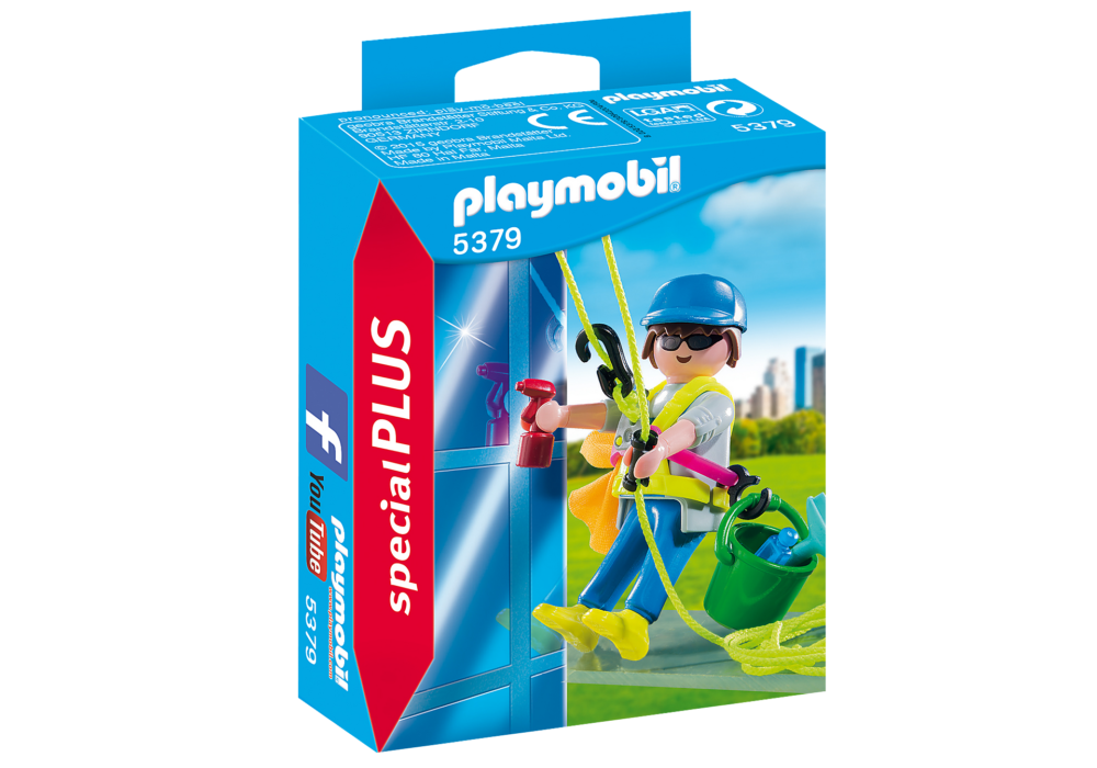 Alternative view of Playmobil 5379 Specials Plus Window Cleaner Figrure สเปเชียล พนักงานทำความสะอาดกระจกตึกสูง