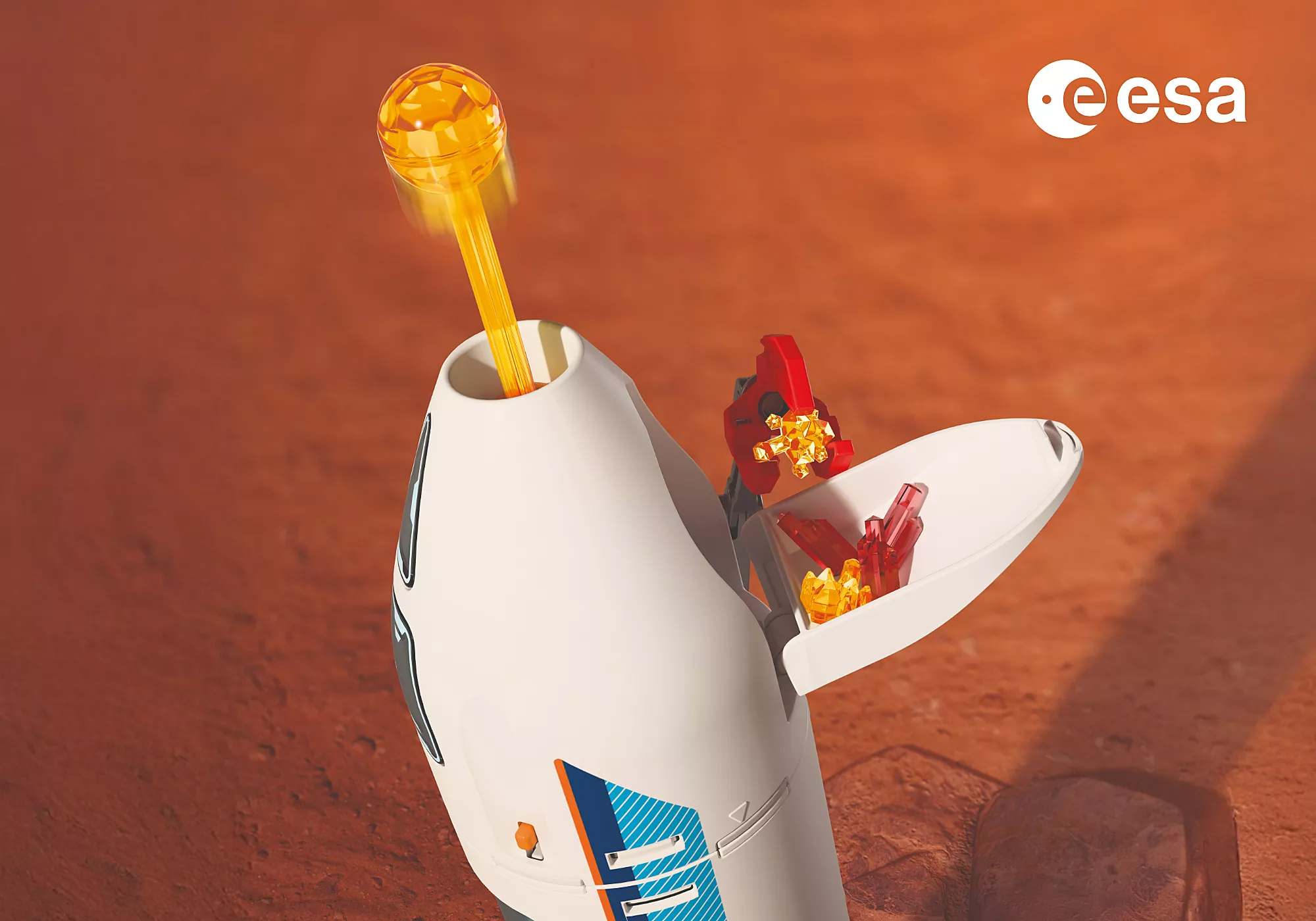 Playmobil 72011 ESA: Mars Research Rocket ESA จรวดวิจัยดาวอังคาร (มีไฟ มีเสียง) พร้อมฐานยิง - Image 9