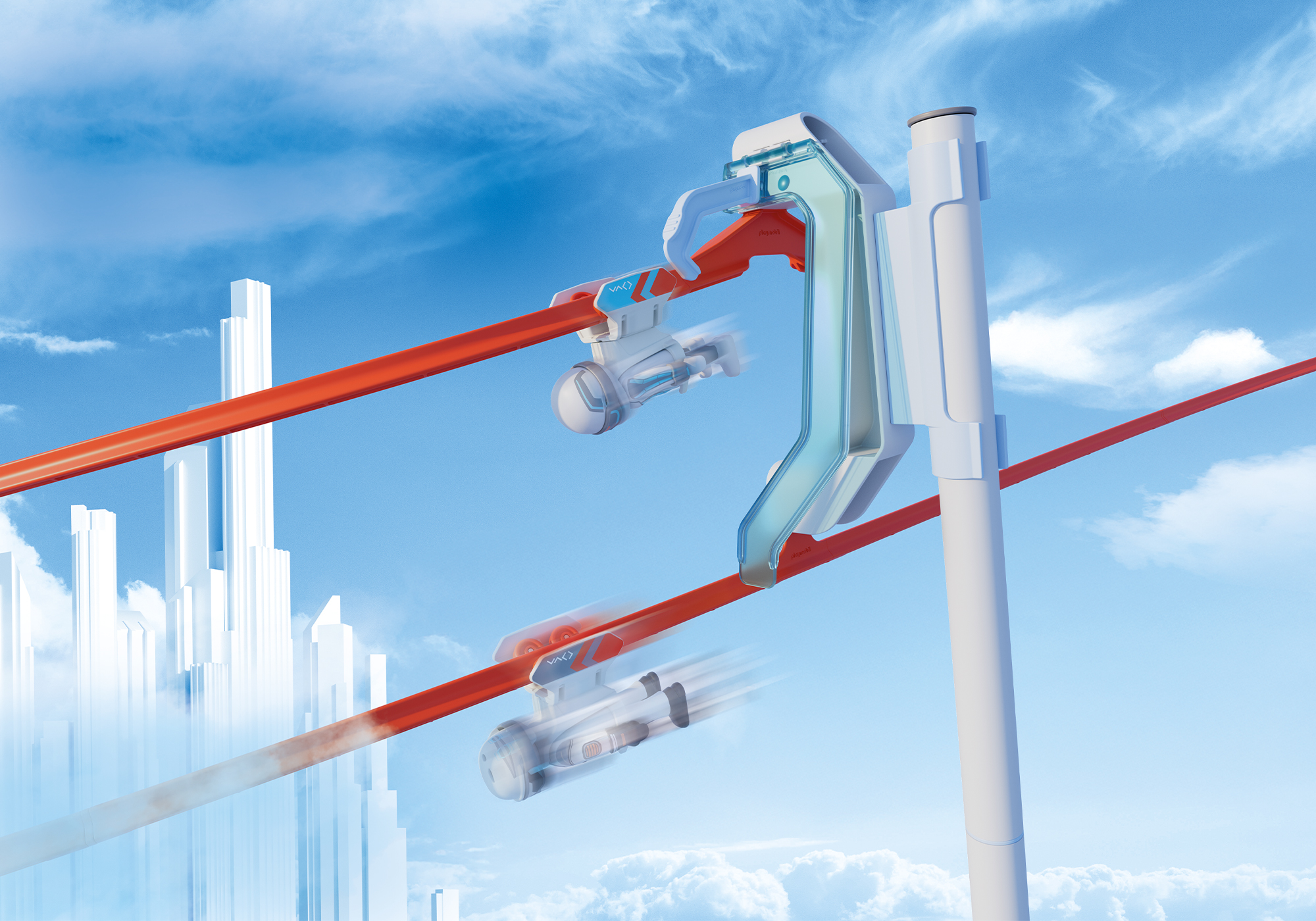 Playmobil 72060 Sky Trails: Kick Starter สกายเทรลส์ ชุดรางดีดตัวส่งสปีด