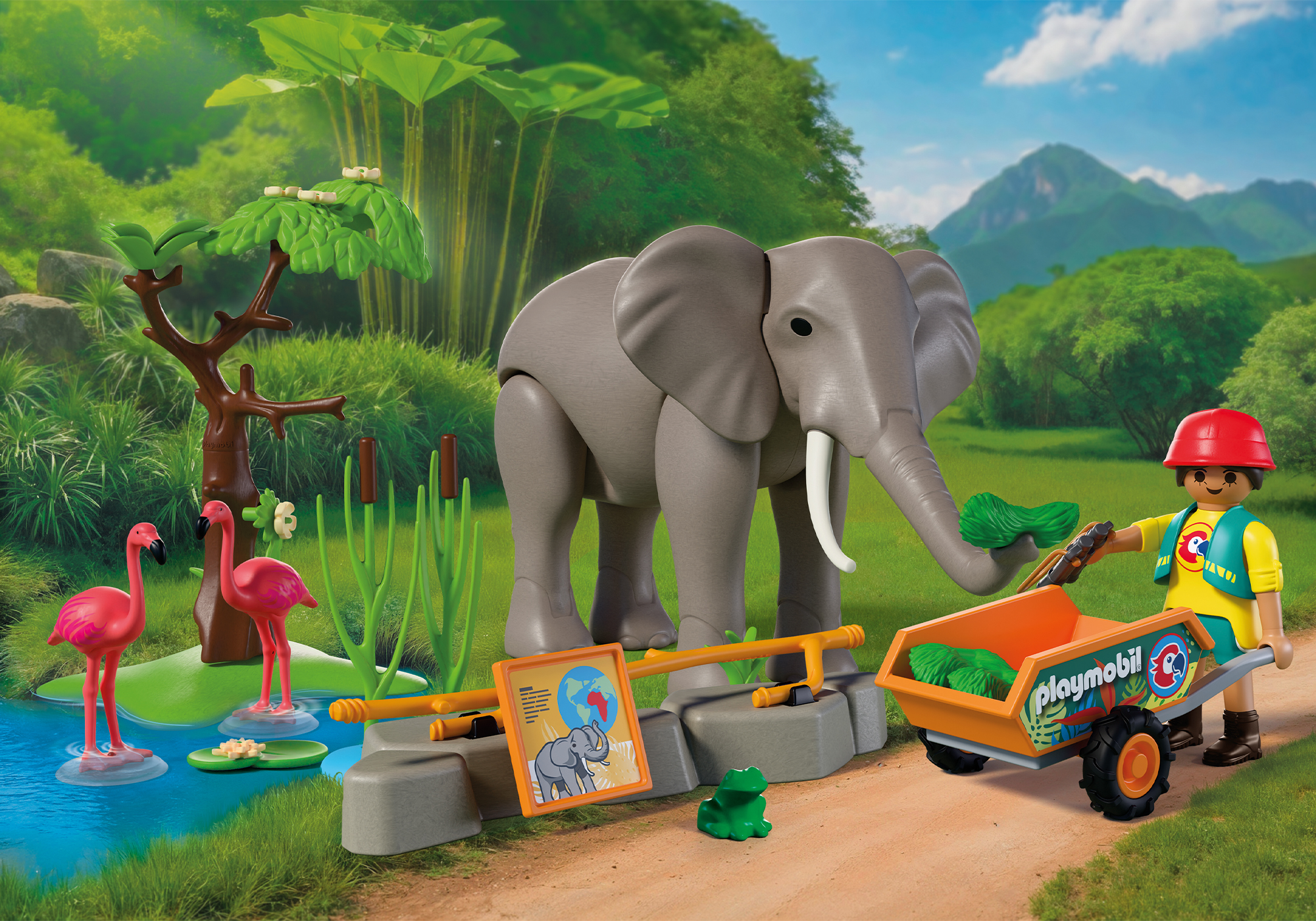 Playmobil 72068 Elephant with Zookeeper โปรโมแพ็ค ช้างพลายและผู้ดูแล