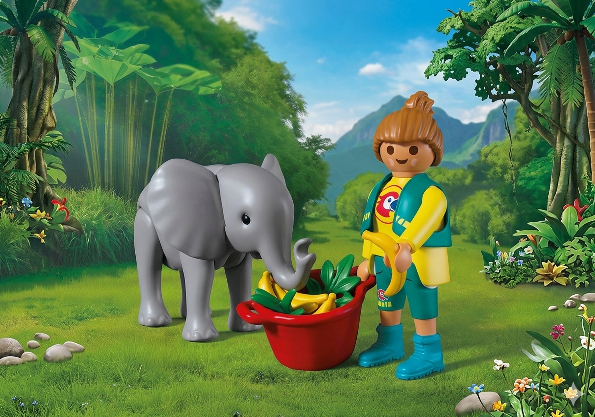 Playmobil 72092 Zoo: Baby Elephant and Zookeeper สวนสัตว์ ลูกช้างและเจ้าหน้าที่ดูแล