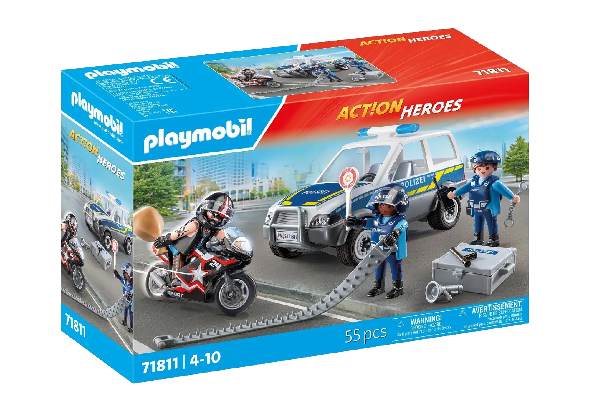 Playmobil 71811 Police on the Criminal Hunt ของเล่นบทบาทสมมติ ตำรวจ รถตำรวจไล่ล่าพร้อมมอเตอร์ไซค์โจร - Image 2