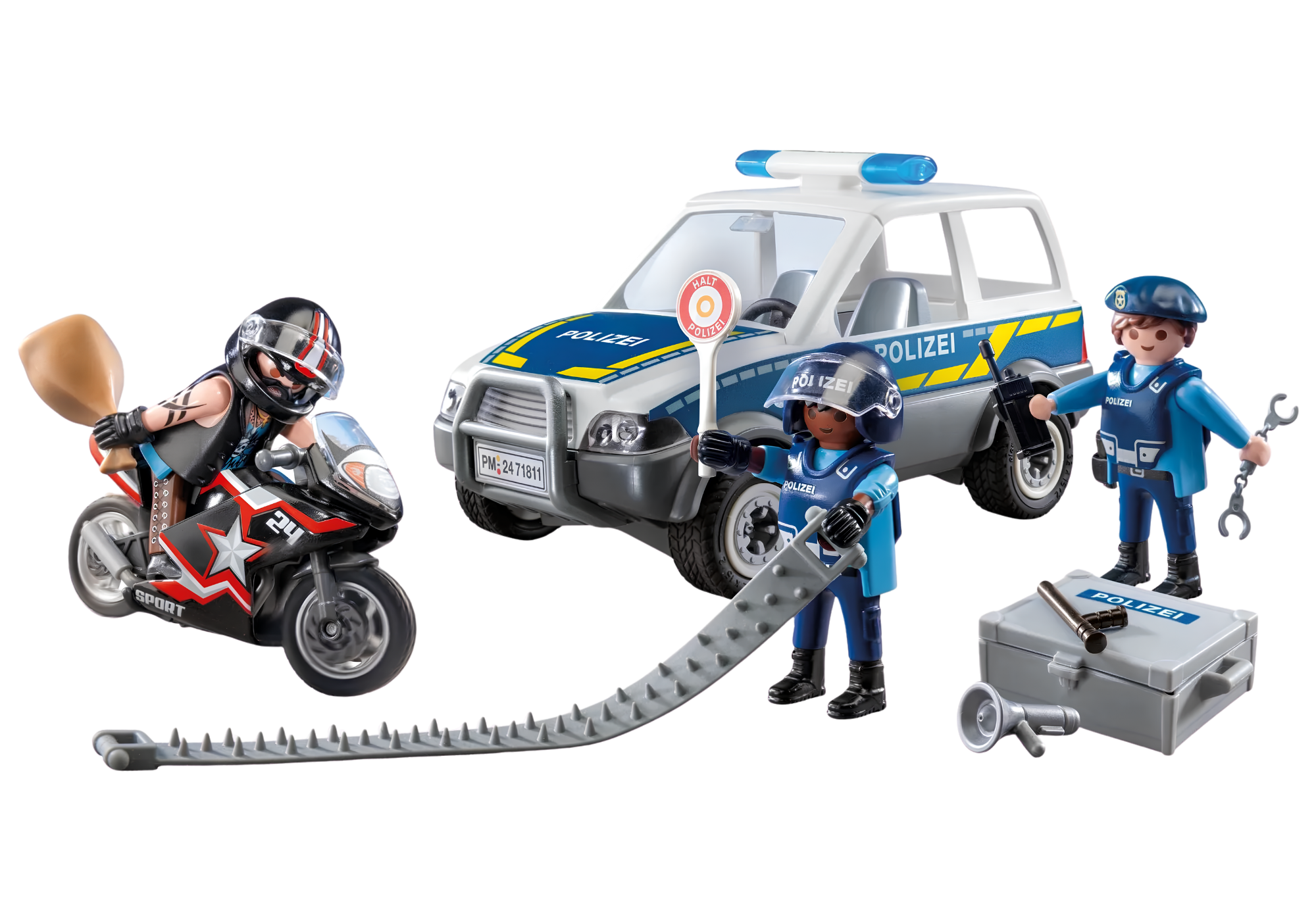 Playmobil 71811 Police on the Criminal Hunt ของเล่นบทบาทสมมติ ตำรวจ รถตำรวจไล่ล่าพร้อมมอเตอร์ไซค์โจร - Image 4
