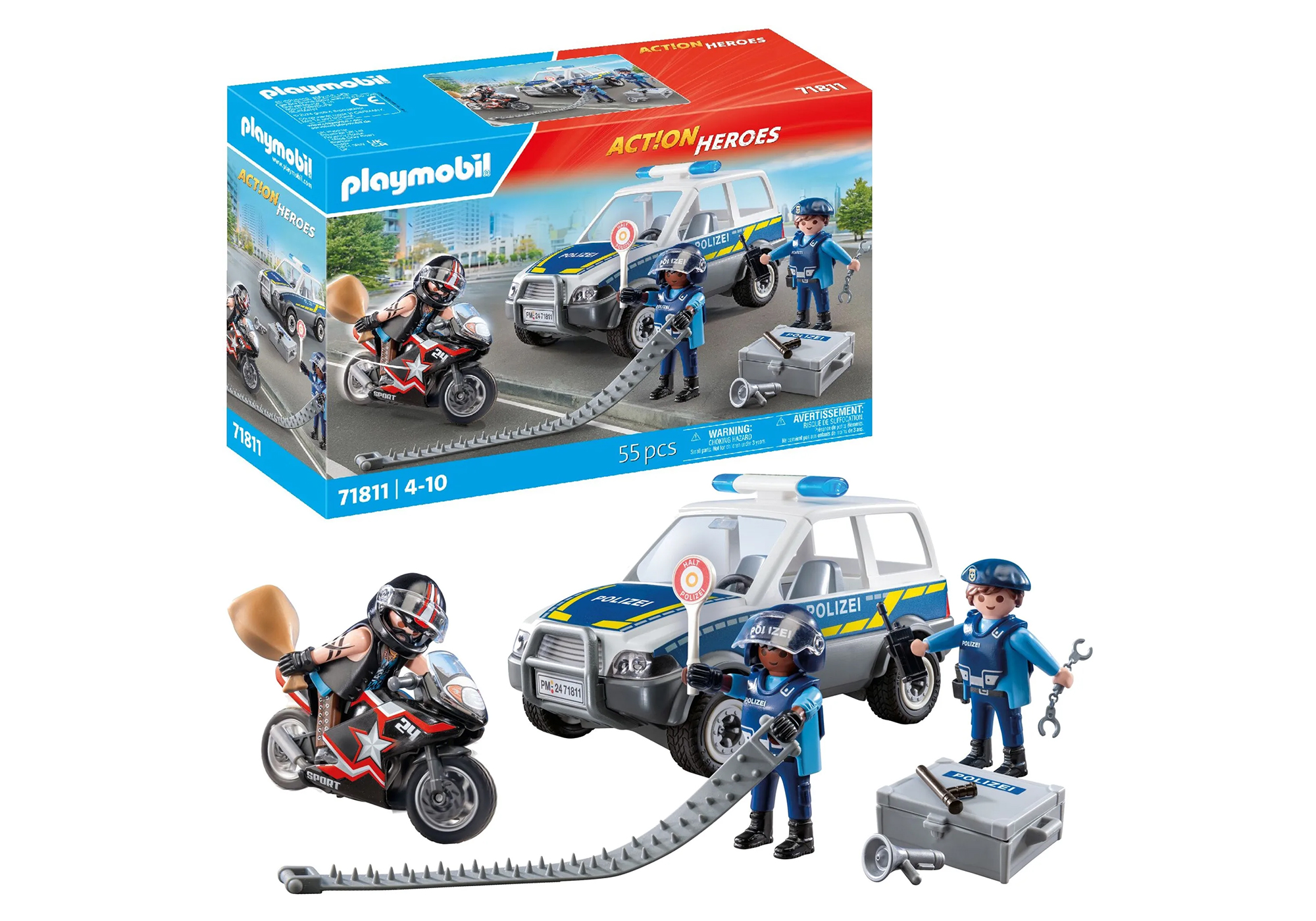 Playmobil 71811 Police on the Criminal Hunt ของเล่นบทบาทสมมติ ตำรวจ รถตำรวจไล่ล่าพร้อมมอเตอร์ไซค์โจร - Image 6