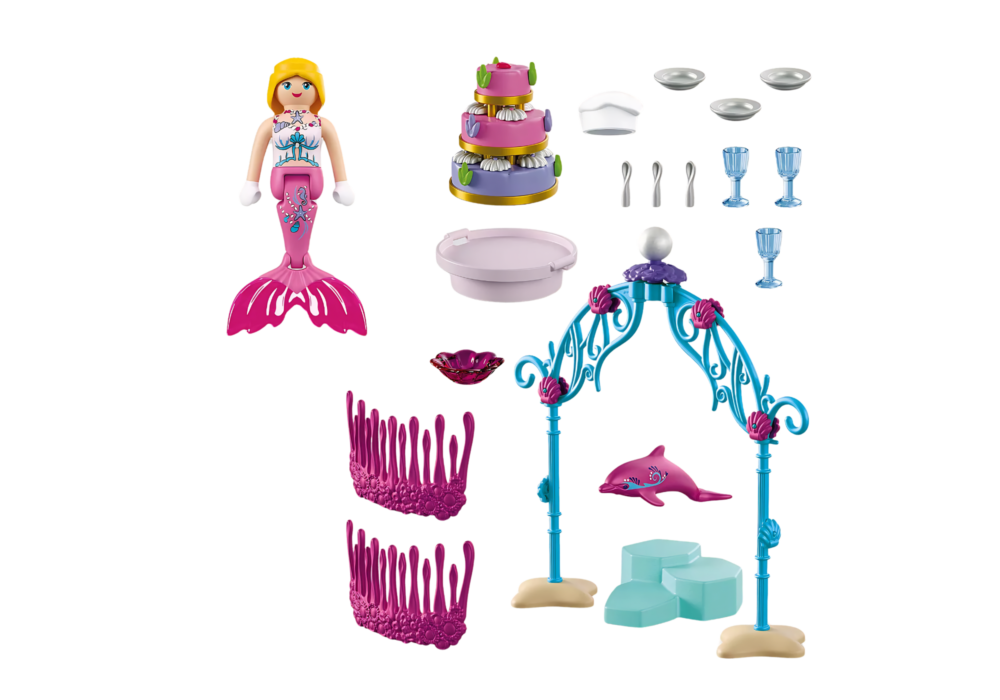Alternative view of Playmobil 72108 Underwater Wedding Buffet ของเล่นบทบาทสมมติ เมอร์เมด บุฟเฟต์งานแต่งงานใต้ทะเล