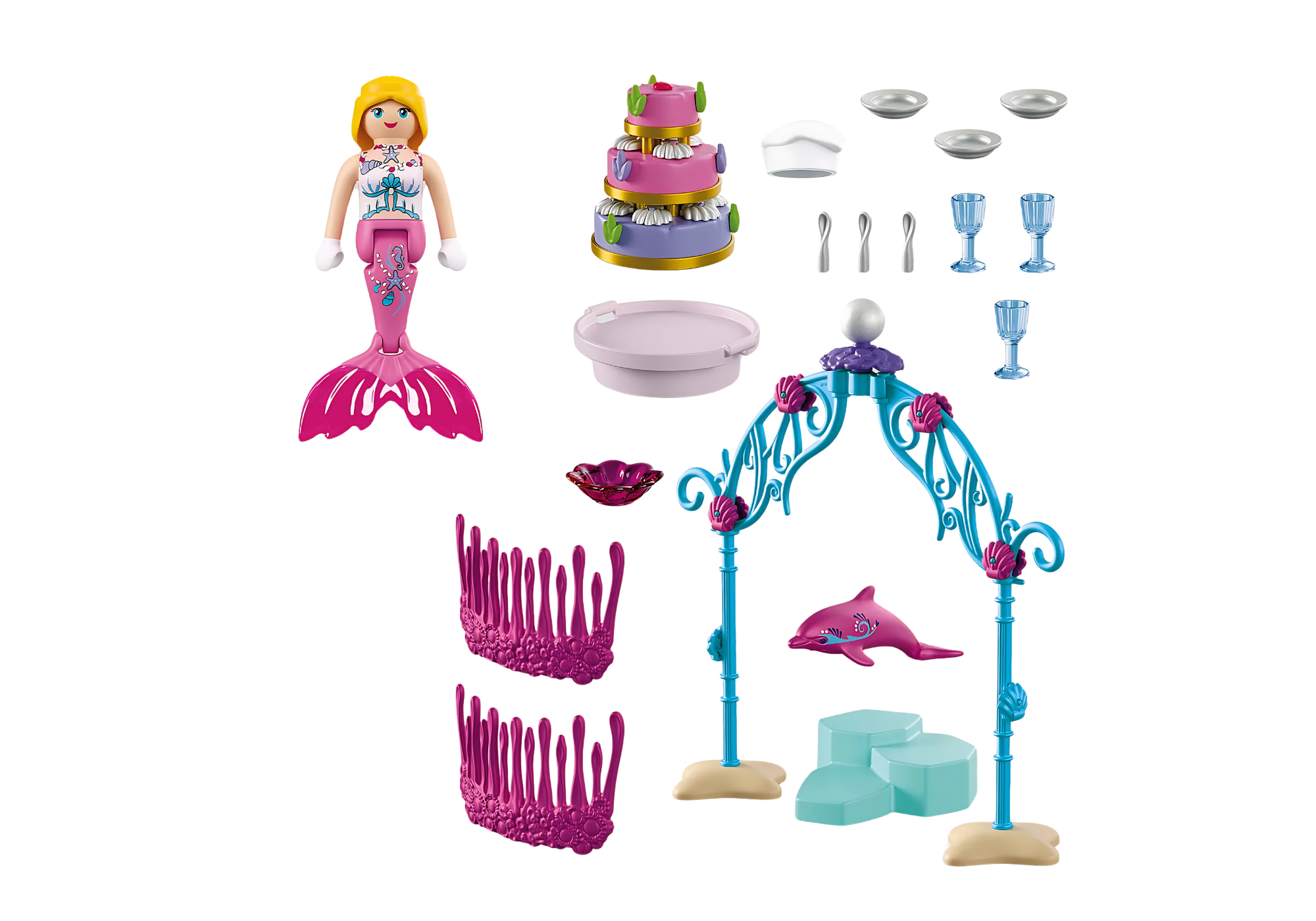 Playmobil 72108 Underwater Wedding Buffet ของเล่นบทบาทสมมติ เมอร์เมด บุฟเฟต์งานแต่งงานใต้ทะเล - Image 2