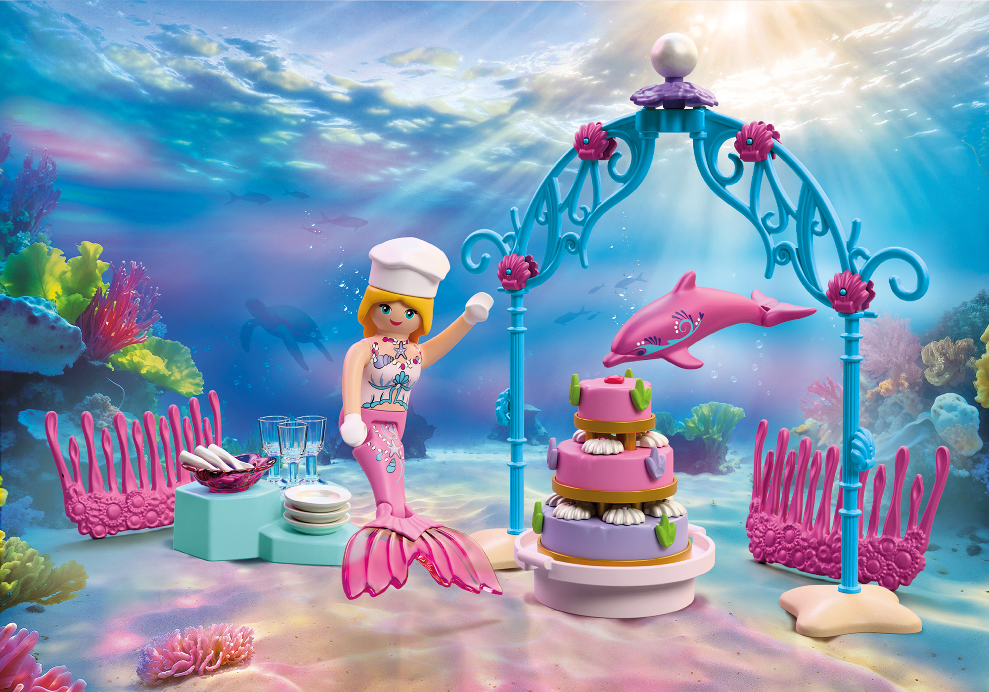 Playmobil 72108 Underwater Wedding Buffet ของเล่นบทบาทสมมติ เมอร์เมด บุฟเฟต์งานแต่งงานใต้ทะเล