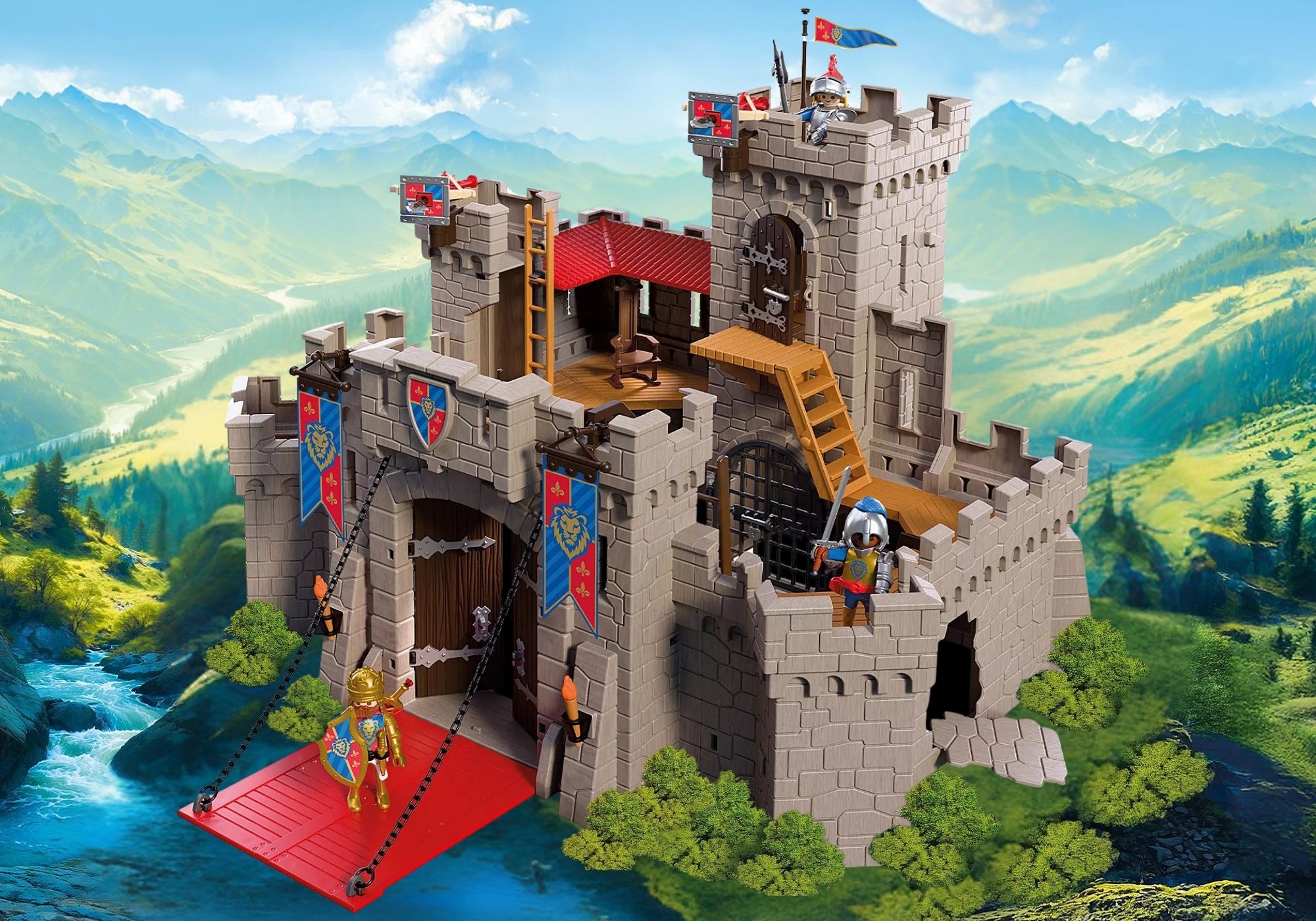 Playmobil 72112 Large Lion Knights Castle ของเล่นบทบาทสมมติ อัศวิน ปราสาทอัศวินสิงโต