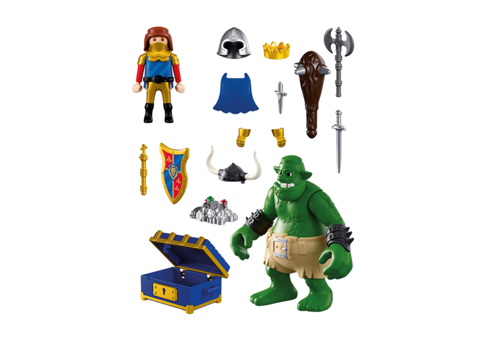 Playmobil 72116 Troll with Lion Knight Treasure ของเล่นบทบาทสมมติ อัศวิน ยักษ์โทรลล์กับหีบสมบัติอัศวินสิงโต - Image 2