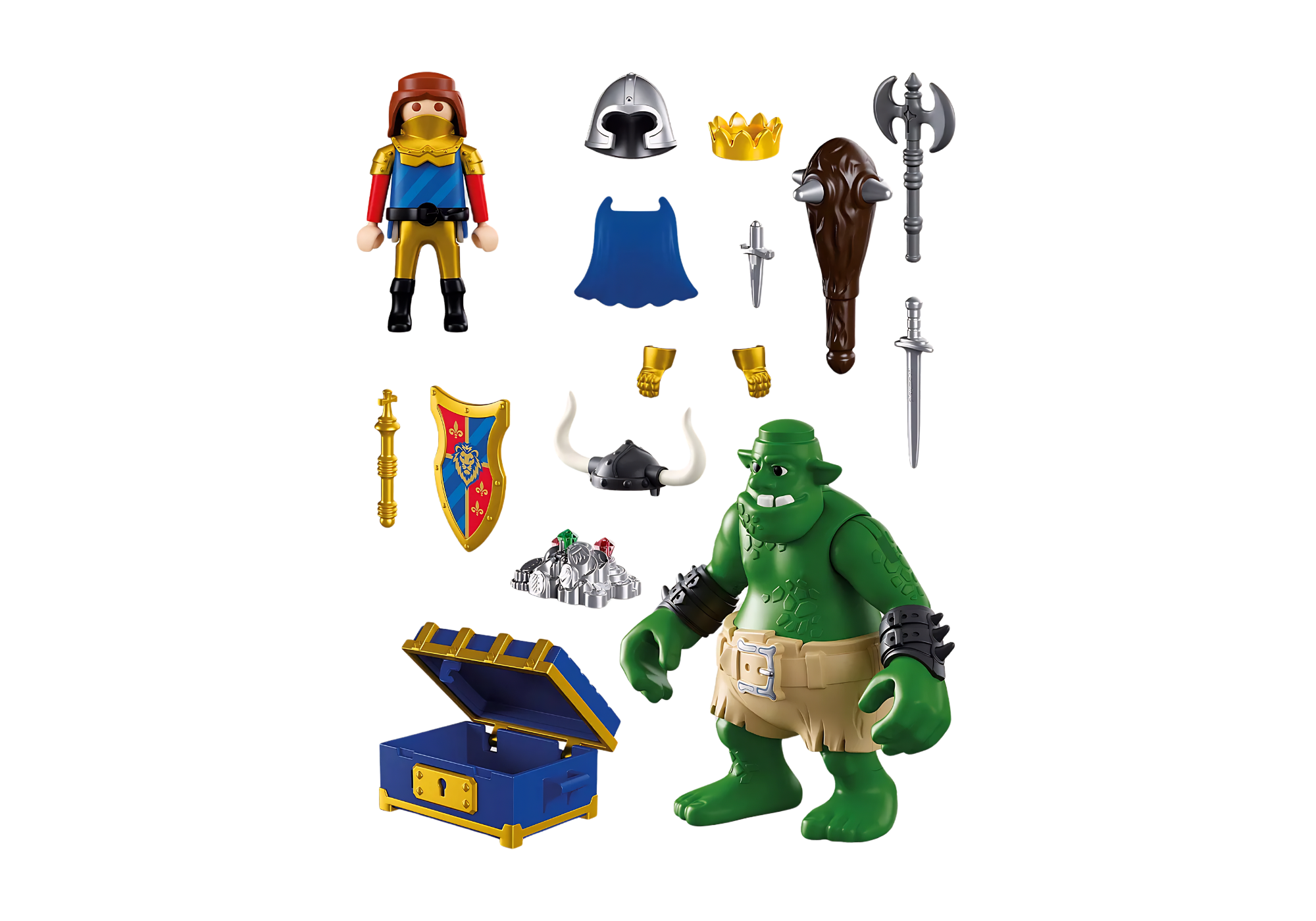 Playmobil 72116 Troll with Lion Knight Treasure ของเล่นบทบาทสมมติ อัศวิน ยักษ์โทรลล์กับหีบสมบัติอัศวินสิงโต - Image 2
