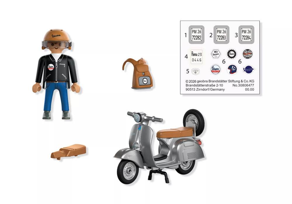 Playmobil 72282 Vespa 80th Anniversary: Original Style ของเล่นบทบาทสมมติ เวสป้า 80 ปี ออริจินอลสไตล์ (สีเงิน) - Image 2