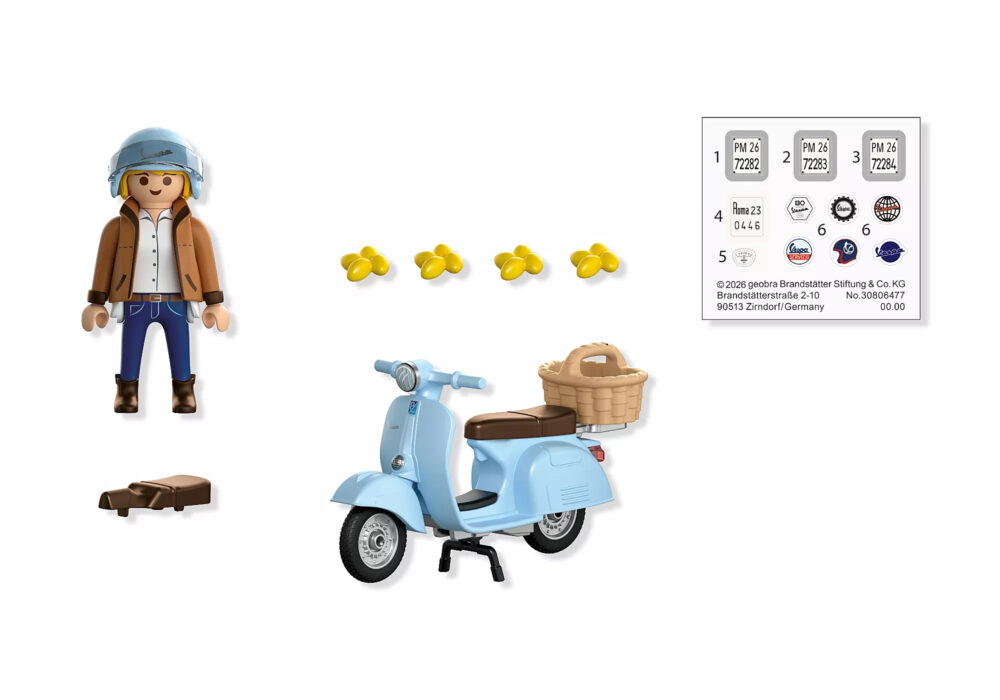 Playmobil 72284 Vespa 80th Anniversary: Iconic Style ของเล่นบทบาทสมมติ เวสป้า 80 ปี ไอคอนิคสไตล์ (สีฟ้า) - Image 2