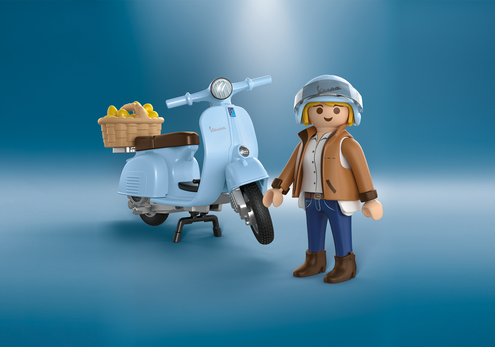 Playmobil 72284 Vespa 80th Anniversary: Iconic Style ของเล่นบทบาทสมมติ เวสป้า 80 ปี ไอคอนิคสไตล์ (สีฟ้า)